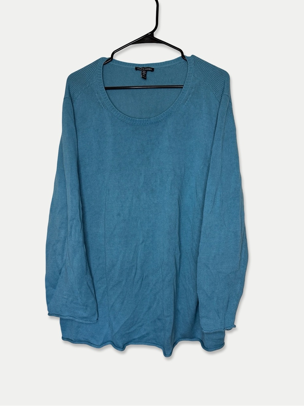 EILEEN FISHER Sweater 3X Blue Color Scoop Neck Pre-Owned